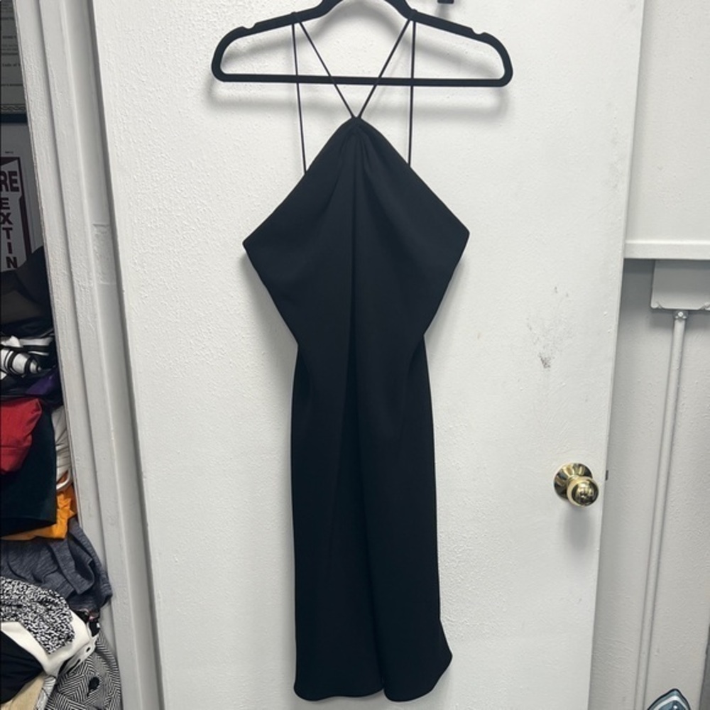 Jones Wear Black Halter Sheath Dress for Cocktail
